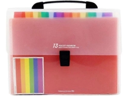 Organizador de arquivos expansível Slowmoose com 13 bolsos multicoloridos, pasta sanfonada, pastas de arquivo de plástico