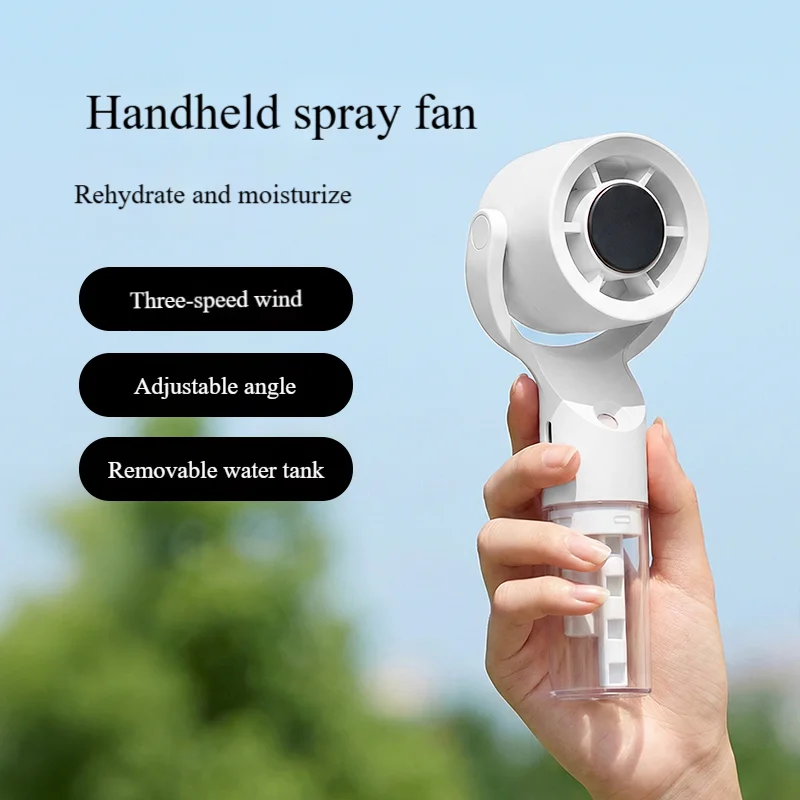 Ventilador Portátil de Mão com Névoa, Ventilador com Névoa de Água, Mini Ventilador para Dormitórios Estudantis MDUG (branco)