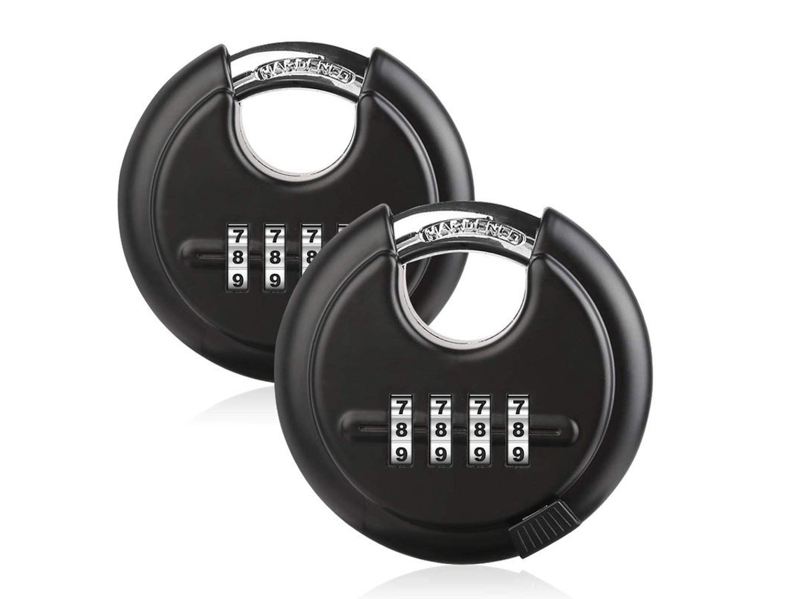 Candado de Combinación Resistente de Aço Inoxidável, 2 Pçs, Preto | S/MARCA