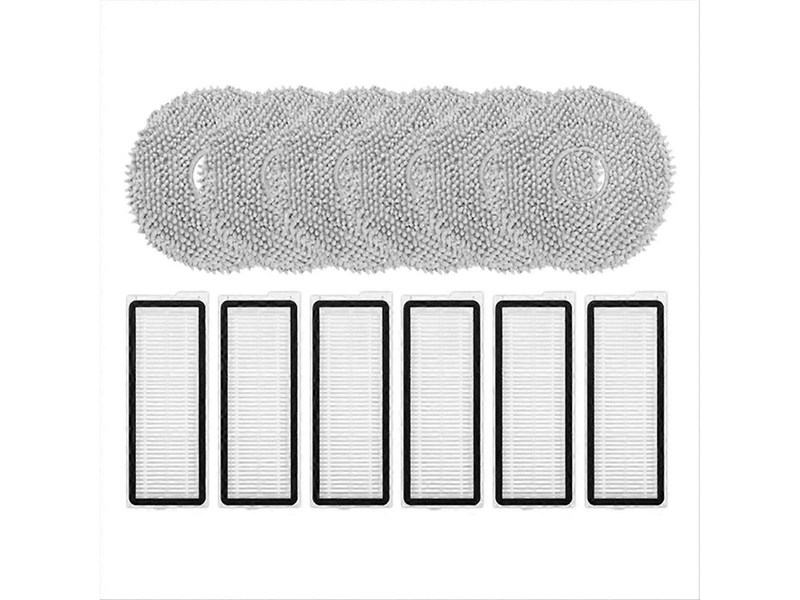 Peças De Reposição Para Roborock Qrevo Curv: Filtro Hepa E Pano De Limpeza.