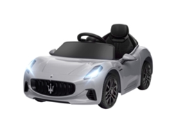 Carro Elétrico Para Crianças Maserati Gran Turismo Folgore 12v Controlo Remoto Faróis Buzina E Música Mp3 98x59x43 Cm Cinza
