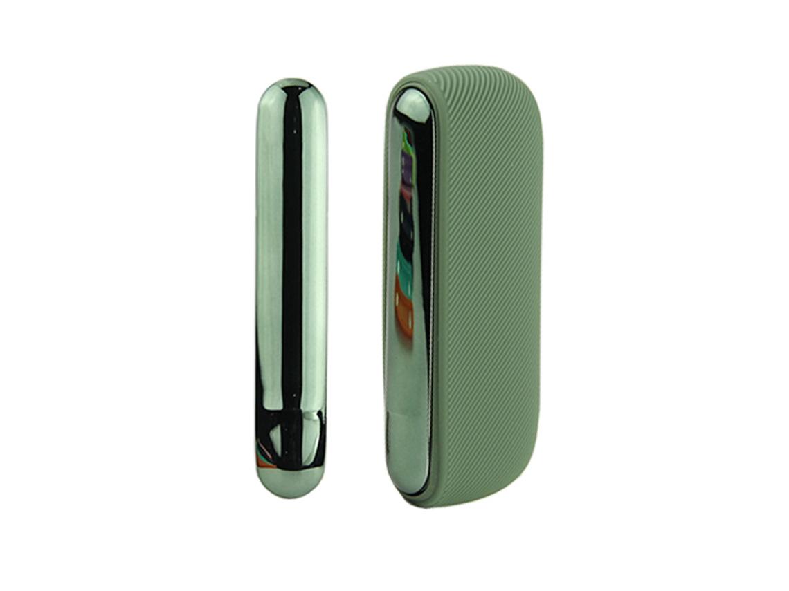 Capa Para Iqos Iluma Modelo De Abertura Lateral Adicionar Painéis Laterais 13x9.5x3cm Silicone Verde Pinho Fwinl