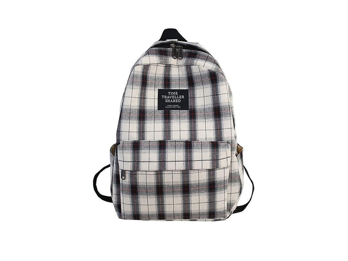 Mochila De Estudante, Bolsa Escolar Com Estampa Xadrez Para Mulheres Olysi Shop