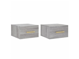 Conjunto de 2 Mesas de Cabeceira de Parede Cinzento Sonoma MAISON EXCLUSIVE (35x35x20 cm)