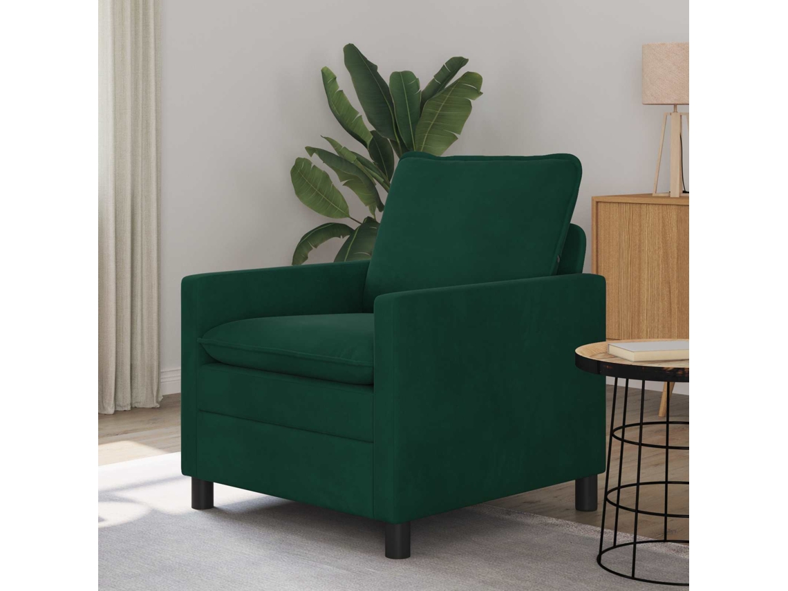 Vidaxl Sofá Verde-escuro 76 X 81 X 87,5 Cm Veludo