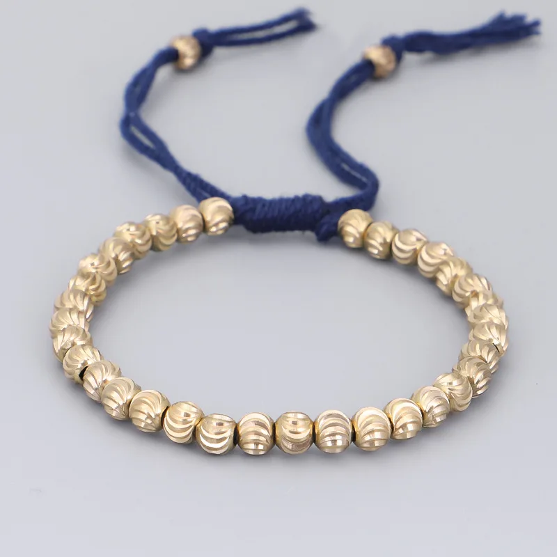Pulseira Tibetana Budista Artesanal Com Contas De Cobre Para Orações, Pulseira De Corda Da Sorte Trançada De Alta Qualidade.