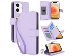 Capa Carteira De Couro Para Iphone 12 - Com Rfid - Para Vários Cartões