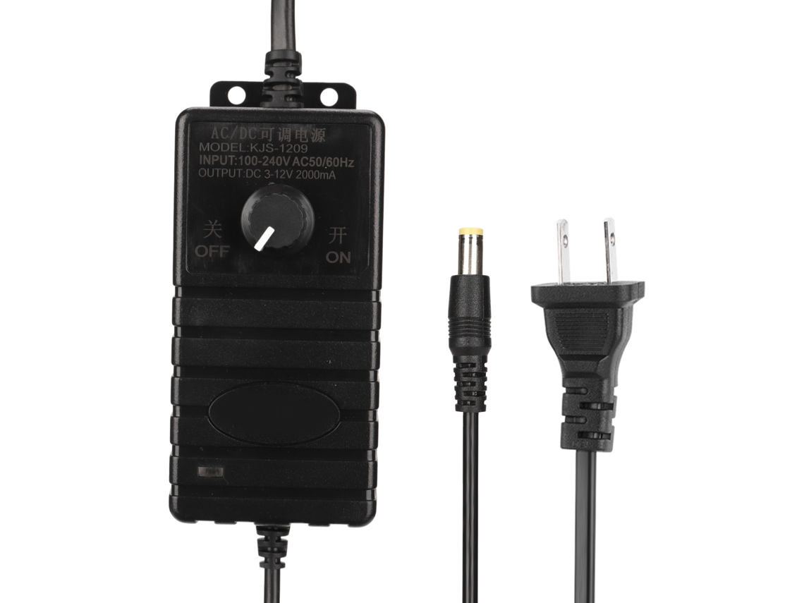 Adaptador De Energia 24w 2a Com Regulação De Tensão Ajustável Para Computador Notebook 100-240v Plug Us