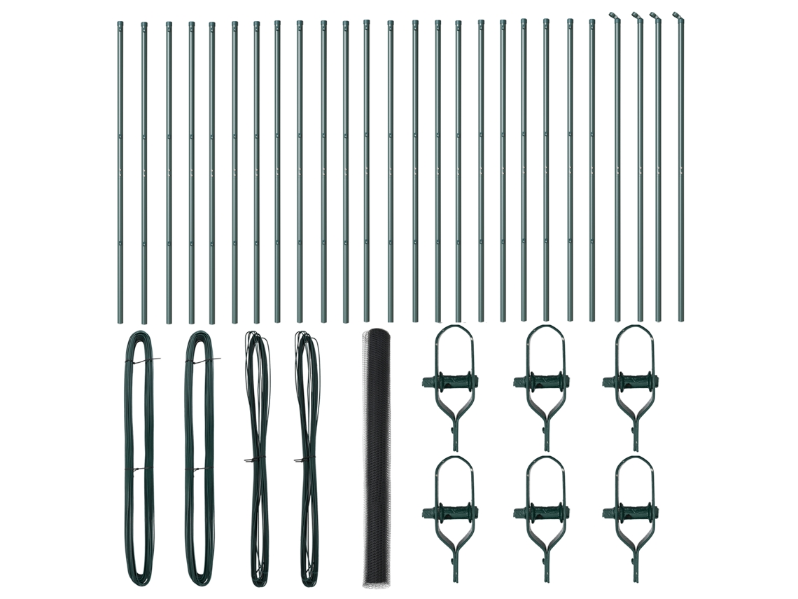 Conjunto 1 Cerca Para Jardim Vidaxl Cinzento Aço (50 X 1,6 M)