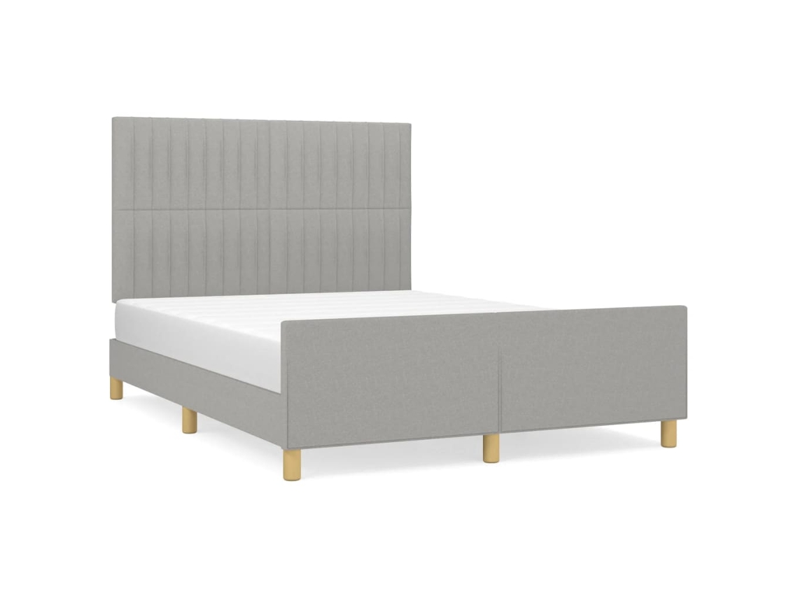 Bed Frame With Headboard, Bed Frames With Headboards Vidaxl Cinzeto Tecido (140 X 190 Cm)