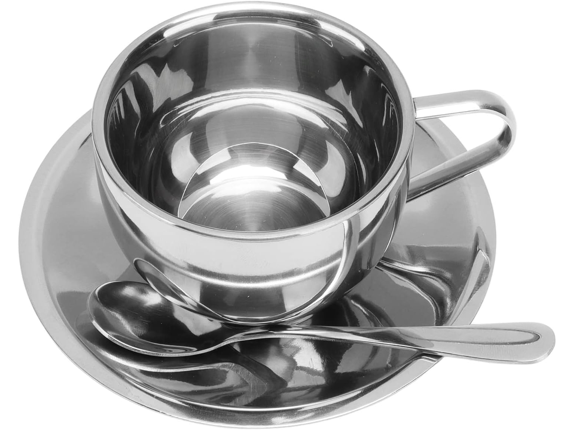 Colheres E Xícaras De Aço Inoxidável
