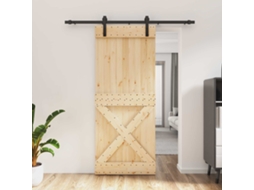 Vidaxl Porta Deslizante Natural E Preto 85 X 210 Cm