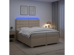 Vidaxl Cama Box Spring Com Colchão Creme 200 X 200 Cm Tecido