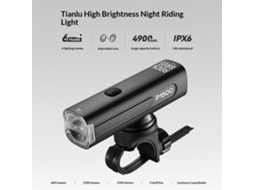 Rockbros Farol Bicicleta 1500/1200/600lm 6 Modos Carregamento Tipo C Ipx6 Feixe Amplo 120°