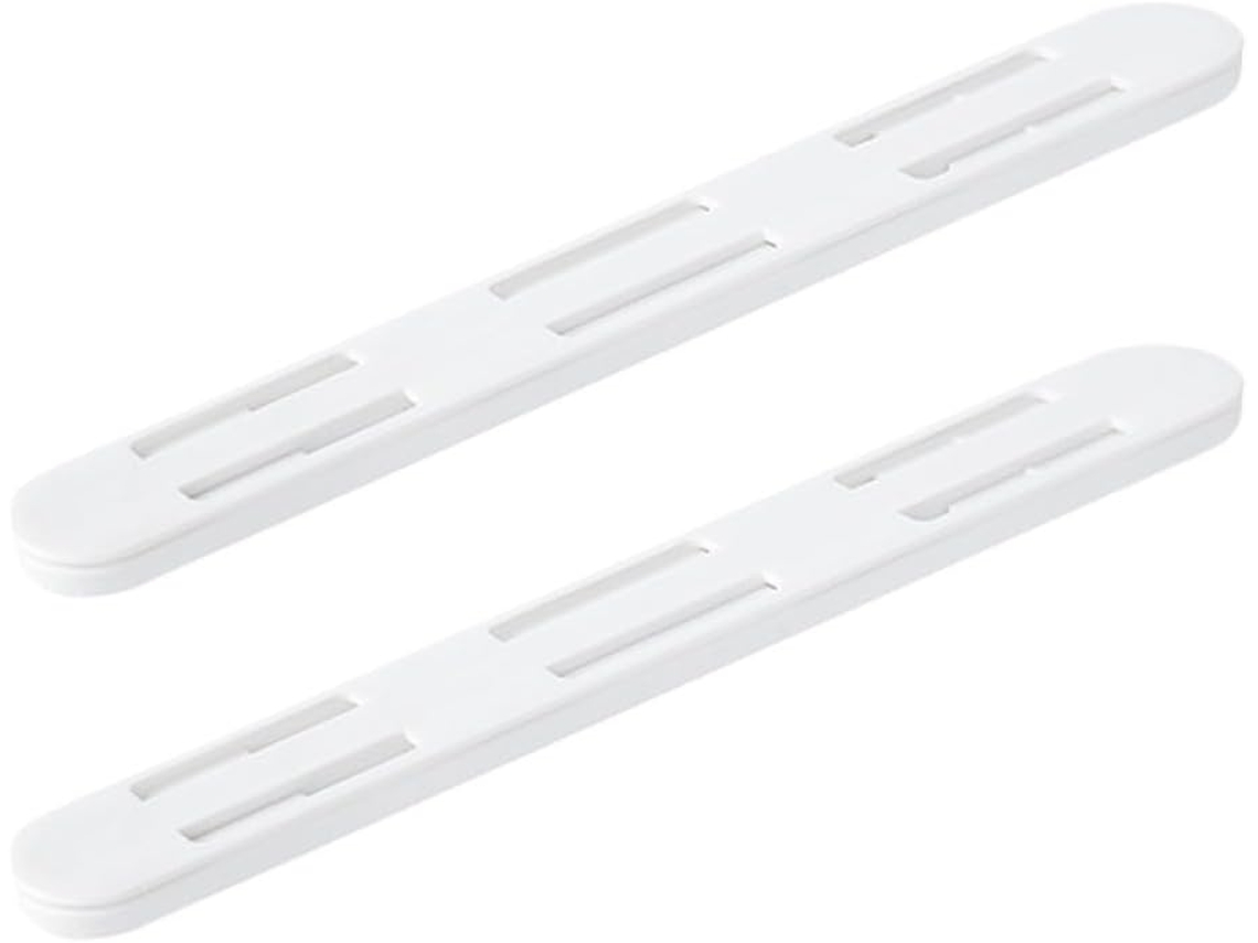 Conjunto De 2 Trilhos Deslizantes Plástico Branco Para Gavetas E Organizadores Armários Cozinhas, 26, 4cm