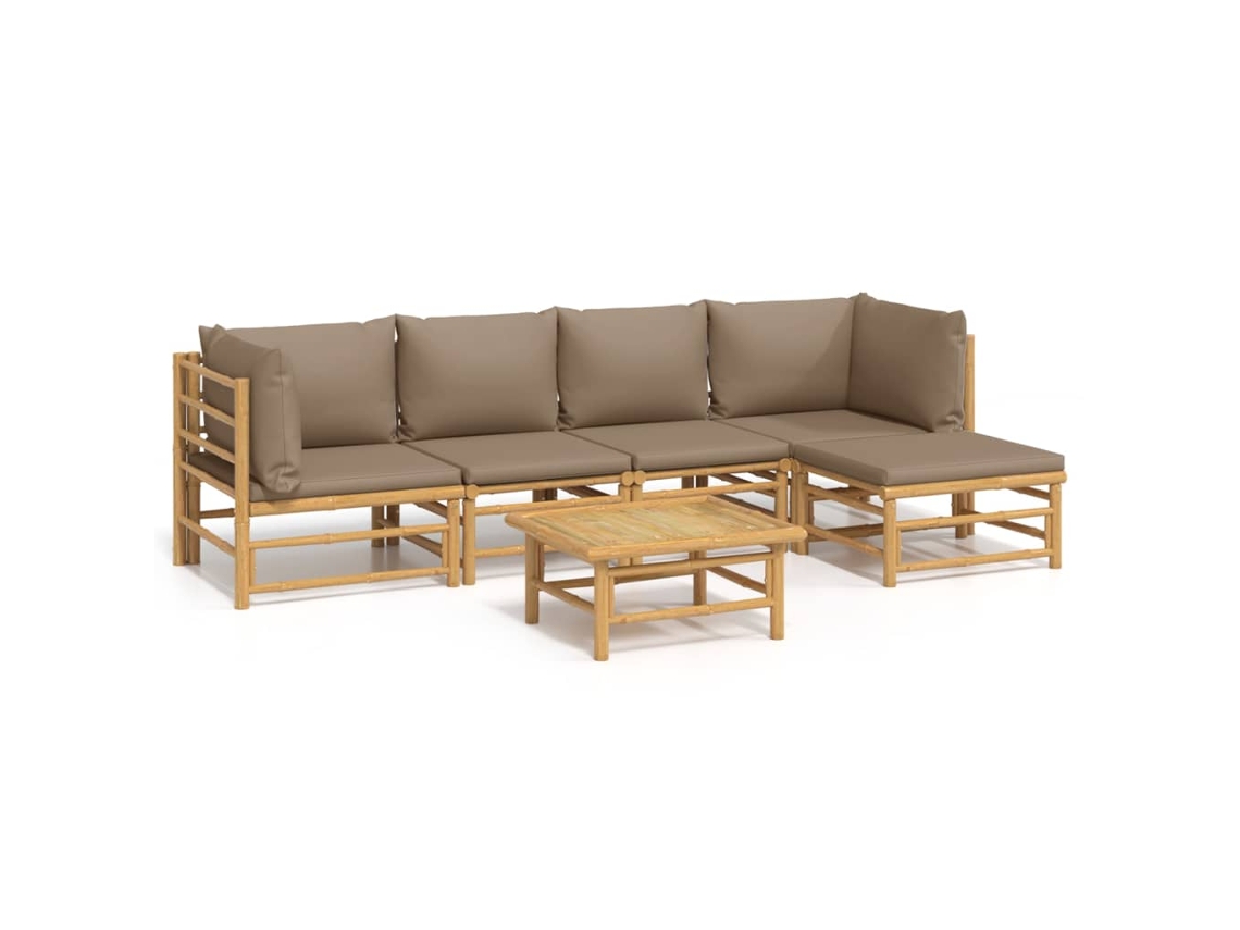 Conjunto 1 Conjunto Lounge De Jardim Vidaxl Marrom Bambu (55 X 65 X 30 Cm)