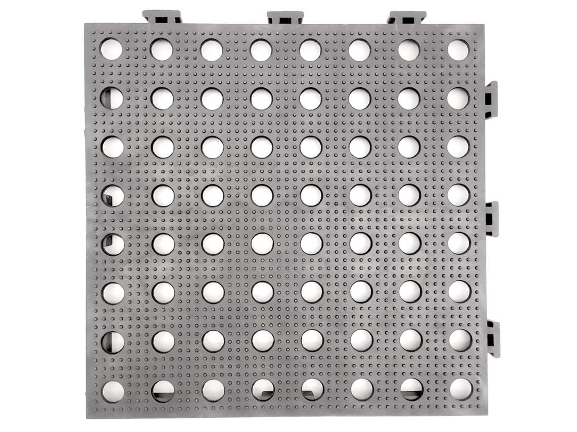 Pack 100 Estrados Antiderrapantes Maxi Com Drenagem, Cinza, 33x33x2cm (≈11m²). Ultrarresistente: Para O Tráfego De Veículos, Hotelaria E Indústria