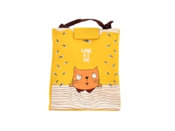 KOFIHETY Mala Térmica Portátil Para Almoço, Bolsa De Mão Com Gato Amarelo Para Adultos E Crianças