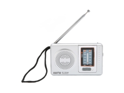 Rádio portátil de bolso am/fm, bateria, para viagem, hiking, ciclismo, prata cinza | S/MARCA