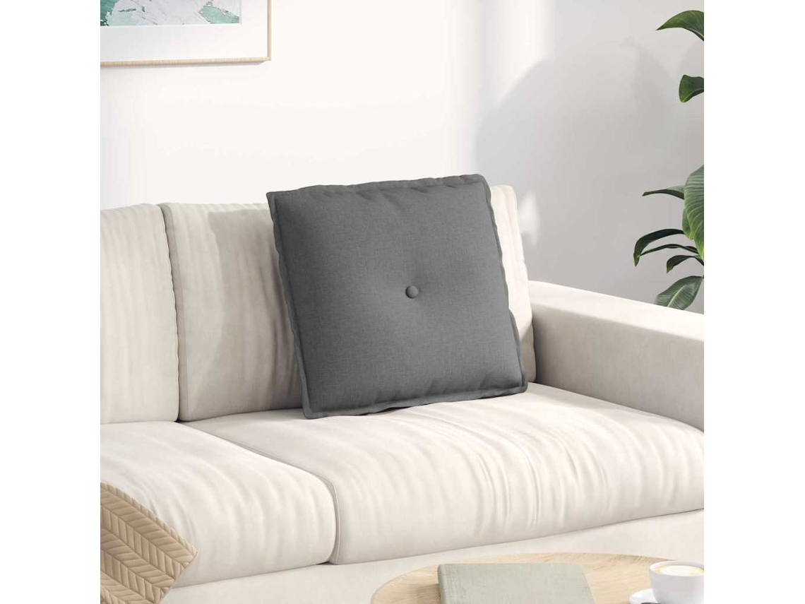 Vidaxl Travesseiro Para Costas Cinza Escuro 50 X 19 X 45 Cm Tecido