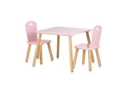 Conjunto De Mesa Com 2 Cadeiras Em Mdf Para Crianças De Chipolino - Pink