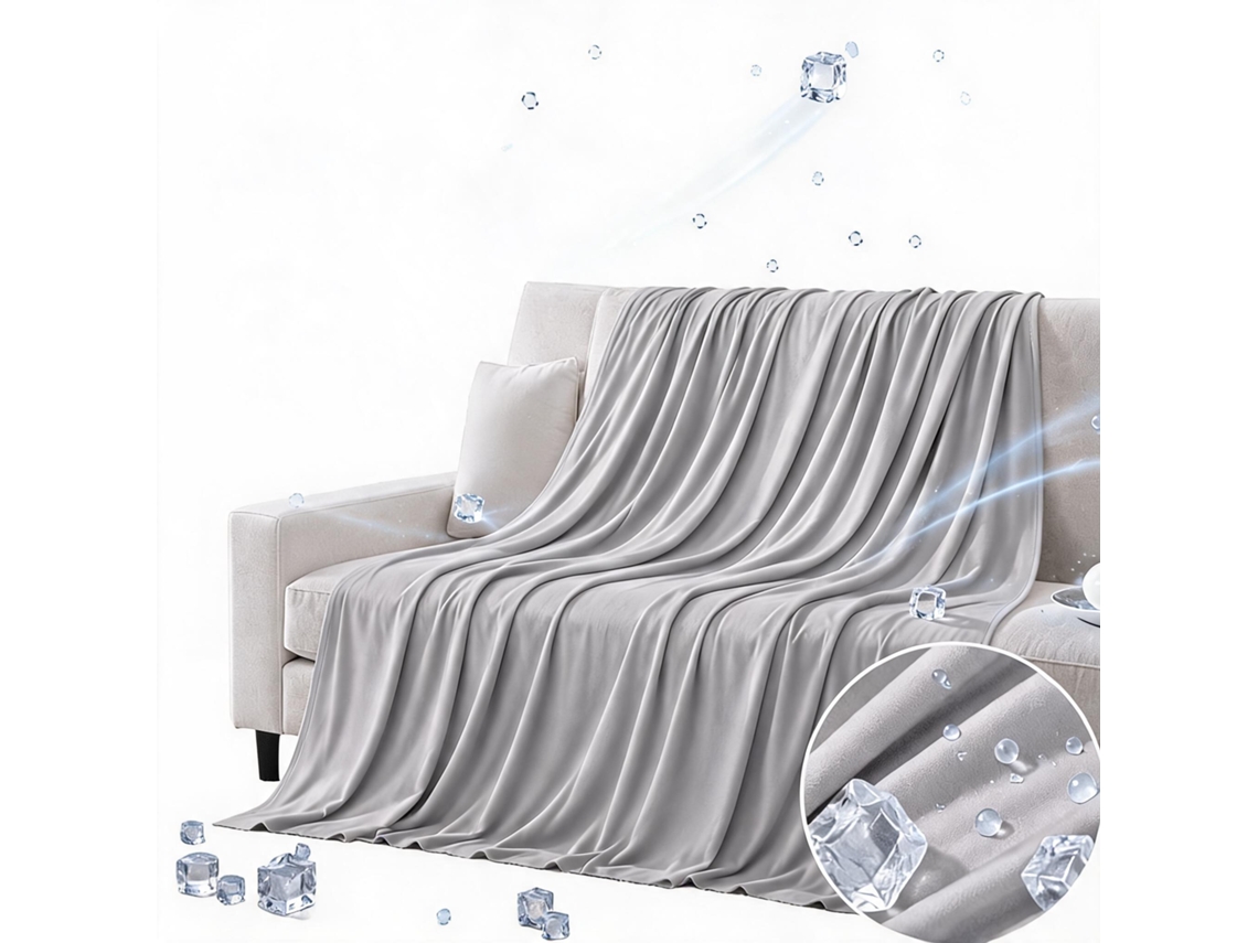 Manta Refrescante Fria Seda De Gelo Leve Toque Fresco Cobertor Refrescante Noites Quentes (230x230cm-cinza)