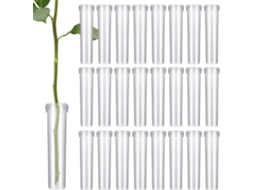 Pacote com 100 Tubos para Cultivo de Flores, Tubos de Ensaio com Tampas, Reutilizáveis e Duráveis, 7 Cm , Transparentes. (2,8 Polegadas)