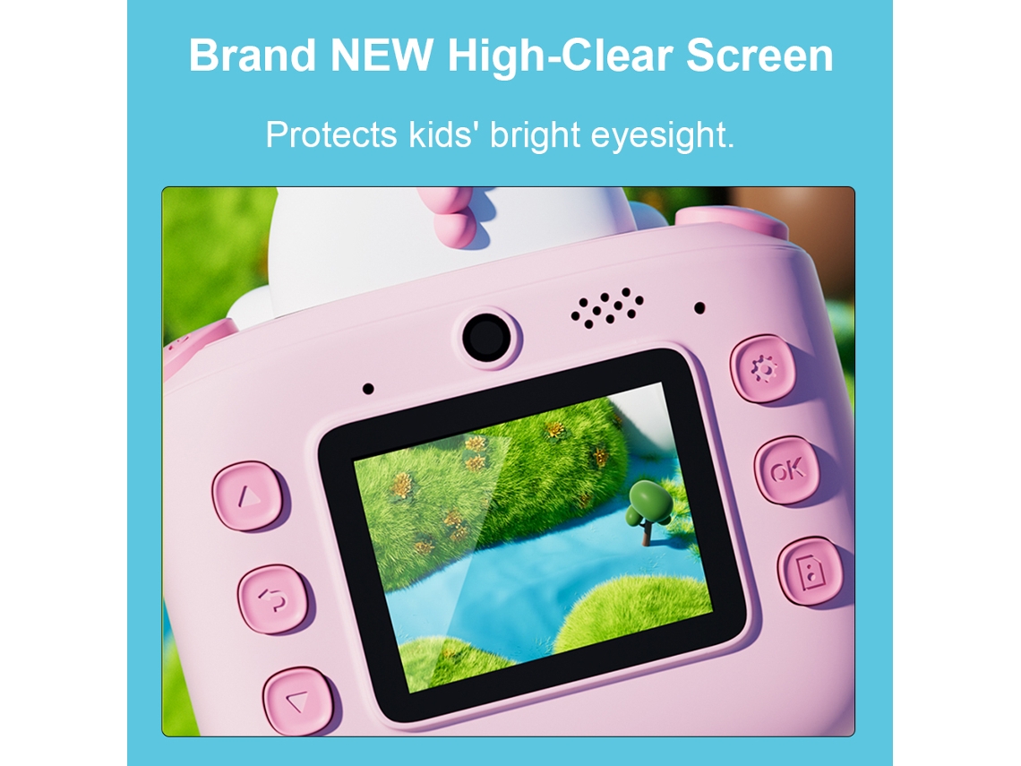 Câmera Digital Para Crianças Kids Camera 48mp Com Impressão Instantânea Para Crianças Com Idade De 3+ Anos E Bateria De 800mah