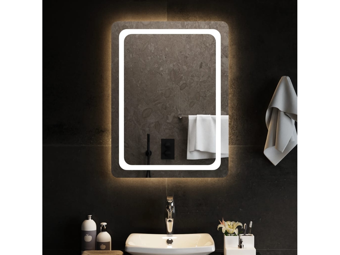 Vidaxl Espelho De Casa De Banho Com Luzes Led 60x80 Cm
