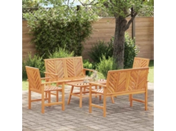 Vidaxl Conjunto De Lounge De Jardim 5 Unid. Castanho