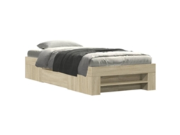 Estrutura Cama S/ Colchão Derivados de Madeira Carvalho Sonoma MAISON EXCLUSIVE (200x200 cm)