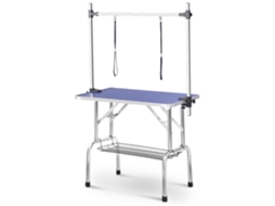 Mesa Profissional para Tosa com Braço e Suporte Coleira Azul 60kg