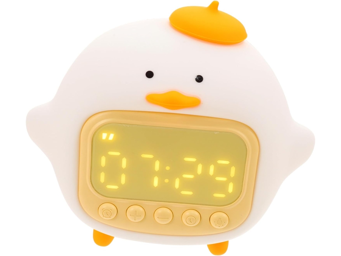 Luminária Noturna Toyandona De Silicone Branco Com Função Despertador