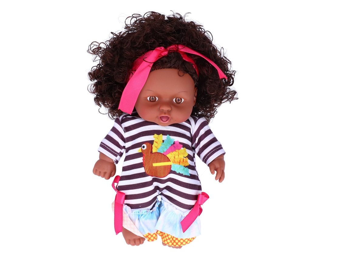 Boneca realista africana de 25 cm (9,8 pol.) - Brinquedo para crianças - Presente de aniversário Q8-051c