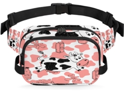 Pochete Fofa em Formato de Vaca Leiteira para Mulheres 22 8 X 6 3 X 15 5 Cm Design Diy Pa Impermeável de Alta