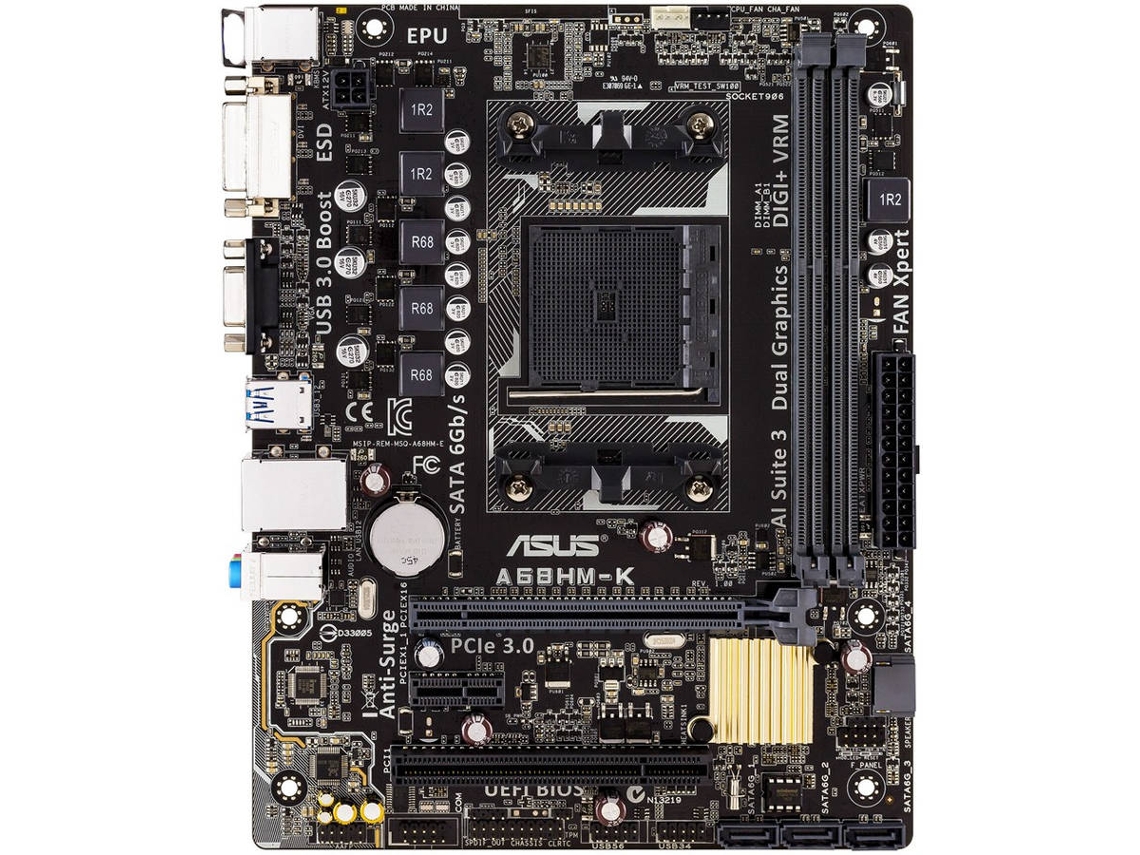 Motherboard ASUS A68HM-K (Socket FM2+ - AMD A68 - Micro ATX)