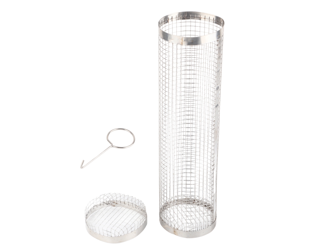 Primerox cesta de Grelha Rolante Inox para Legumes Peixe Carne Acessório Bbq 11.8in