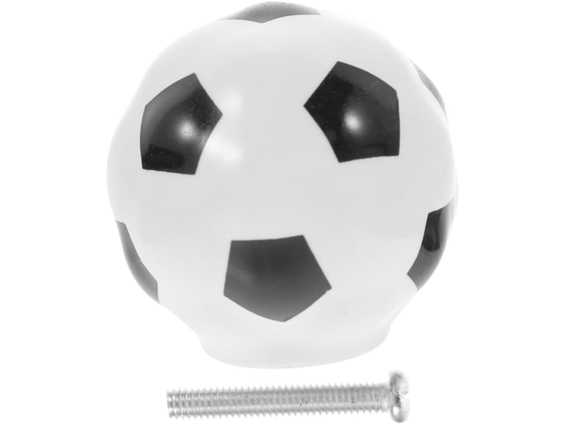 Puxador De Cerâmica Em Formato Bola Futebol Para Móveis, Ideal Para Cômodas