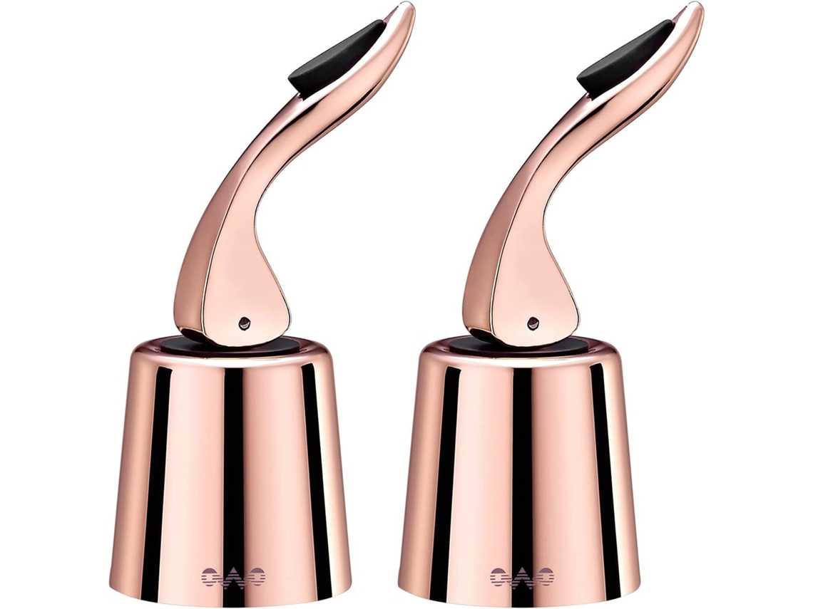 Rolha De Vinho, Aço Inoxidável Com Silicone, Expansível, Reutilizável (ouro Rosa 2)