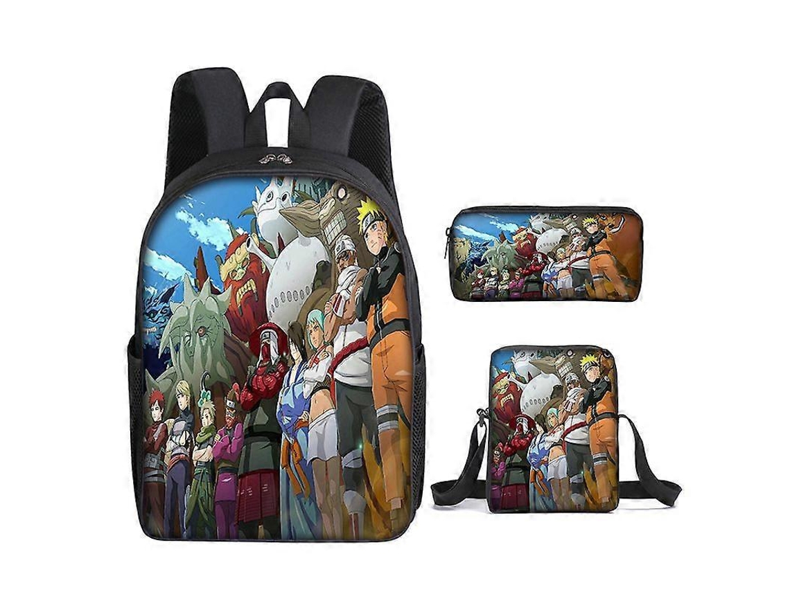Mochila Escolar Naruto, Mochila Infantil De Três Peças, Mochila De Estudante Tesouro Escondido Olysi Shop