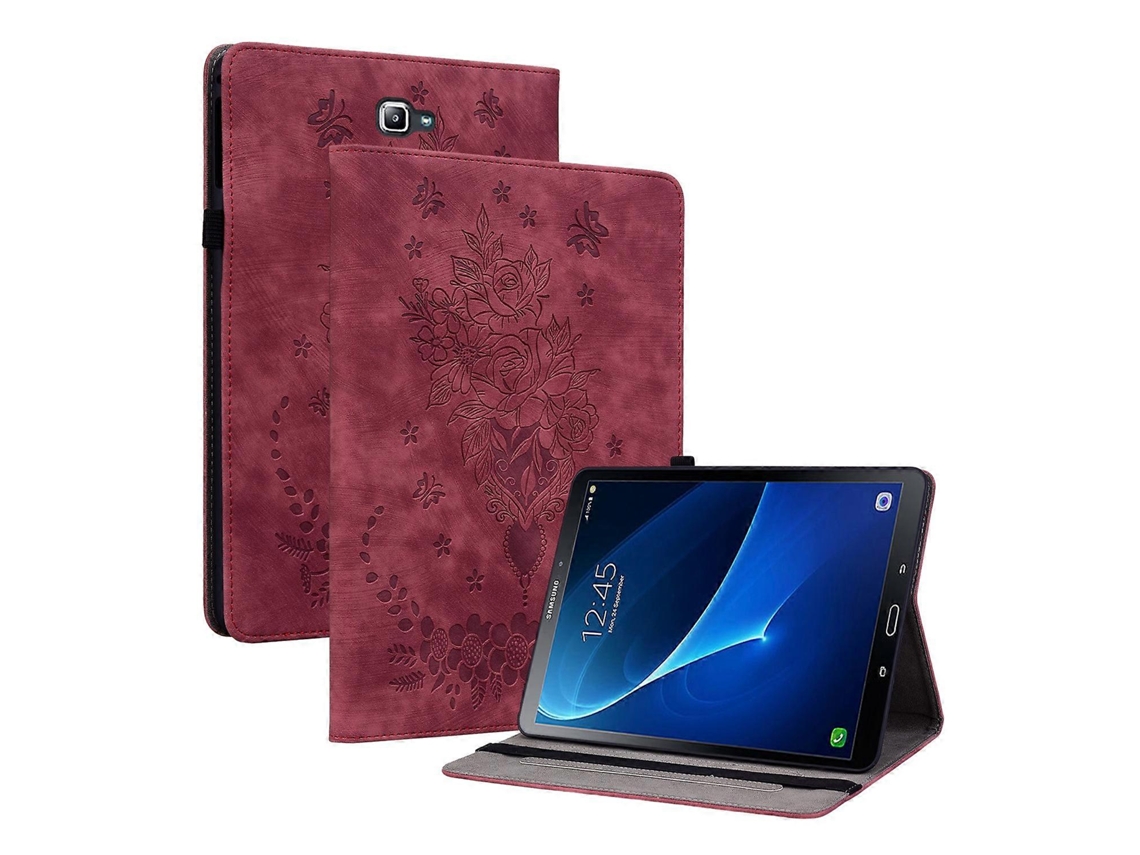 Capa de couro para tablet Webake com estampa de borboleta rosa
