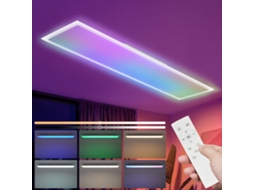 Nettlife Painel Led 100x25 Cm, Teto Regulável Rgb, Controle Remoto, 24w, Luz De Escritório