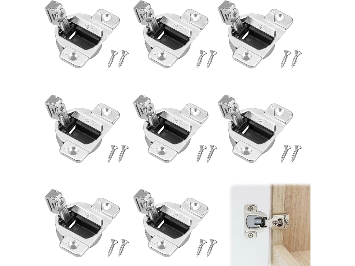Dobradiça De Encaixe Blum Compact 33 110 Graus, Conjunto 8 Peças Para