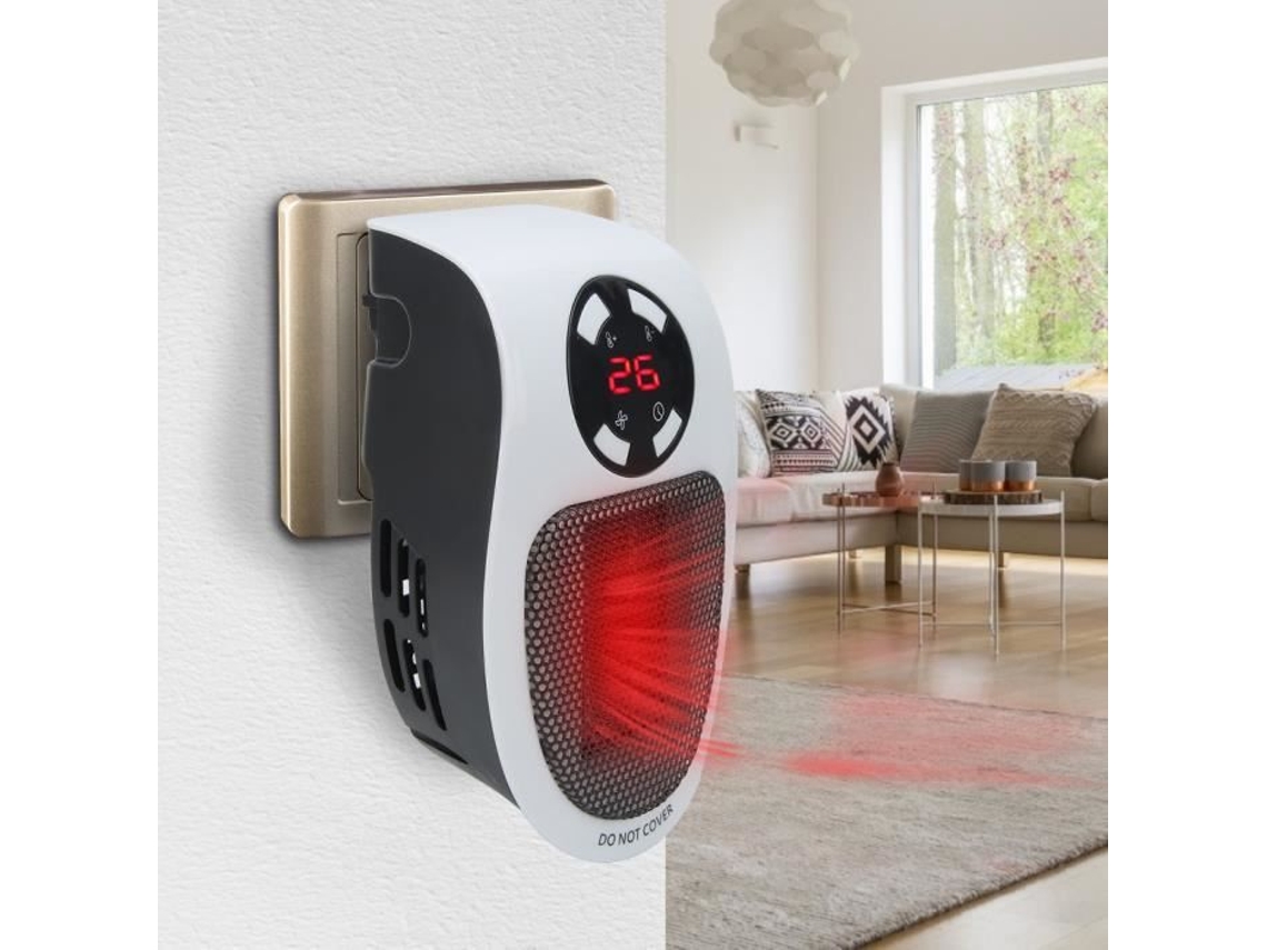 Mini Aquecedor Compacto com Ventilador para Secretárias e Mesas - Aquecedor de Espaço 500W com Controle Remoto HB013 HB066 S/MARCA