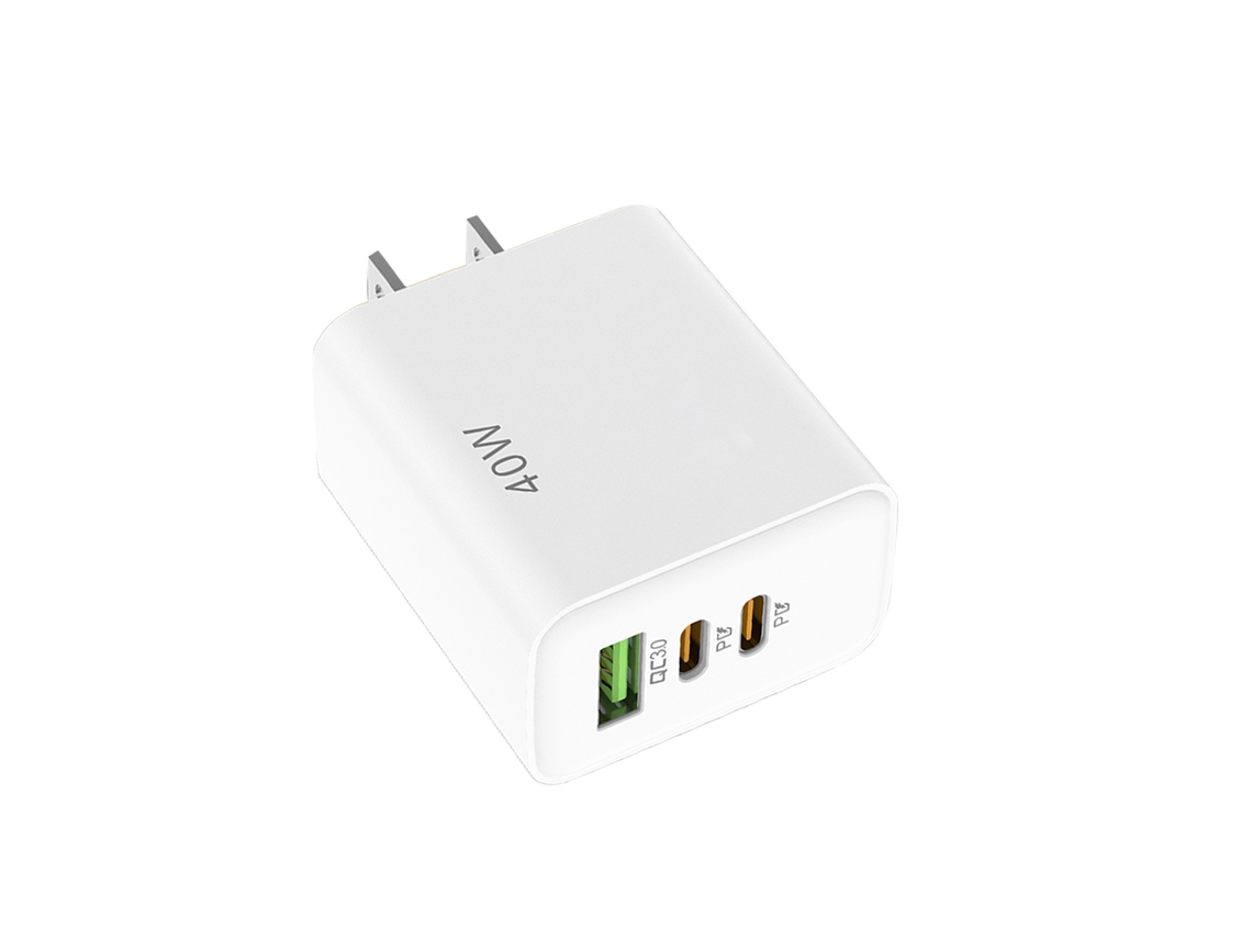 Tomada de Carregamento Rápido EOOCOO (carregamento Rápido de 40w, Compatível com Celulares Apple e Android)
