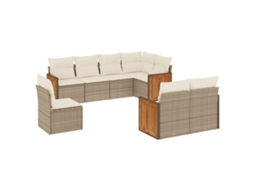 Garden Sofa Set, Garden Sofa Sets Vidaxl Bege Rattan / Vime (n/a)