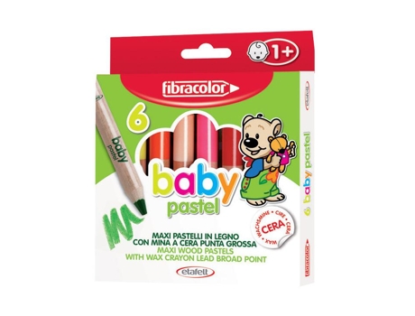 Lápis Pastel Fibracolor Baby Pastel com 6