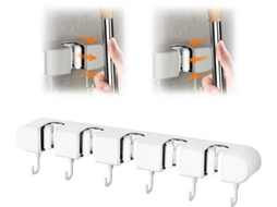 Pegador De Vassouras Com 5 Gravetos - Fixação Na Parede - 6 Ganchos - Silicone Antideslizante - Dweilhouder Multifuncional - Para Ferramentas De Jardi