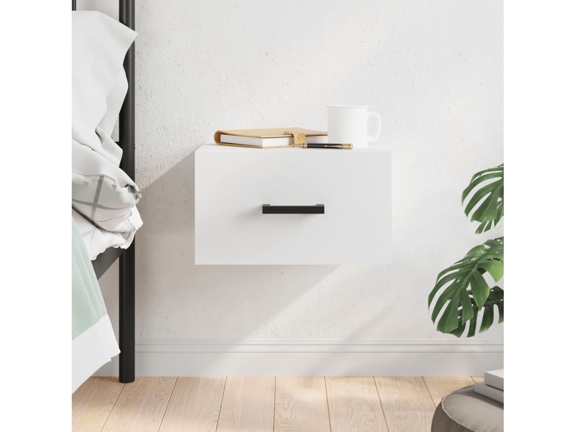 Vidaxl Mesa De Cabeceira Montagem Na Parede 35x35x20 Cm Branco