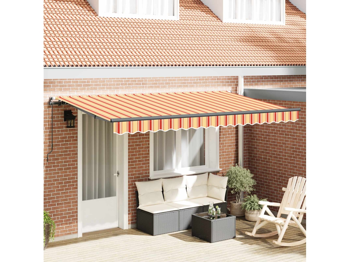 Vidaxl Toldo Retrátil Amarelo 400 X 200 Cm Tecido